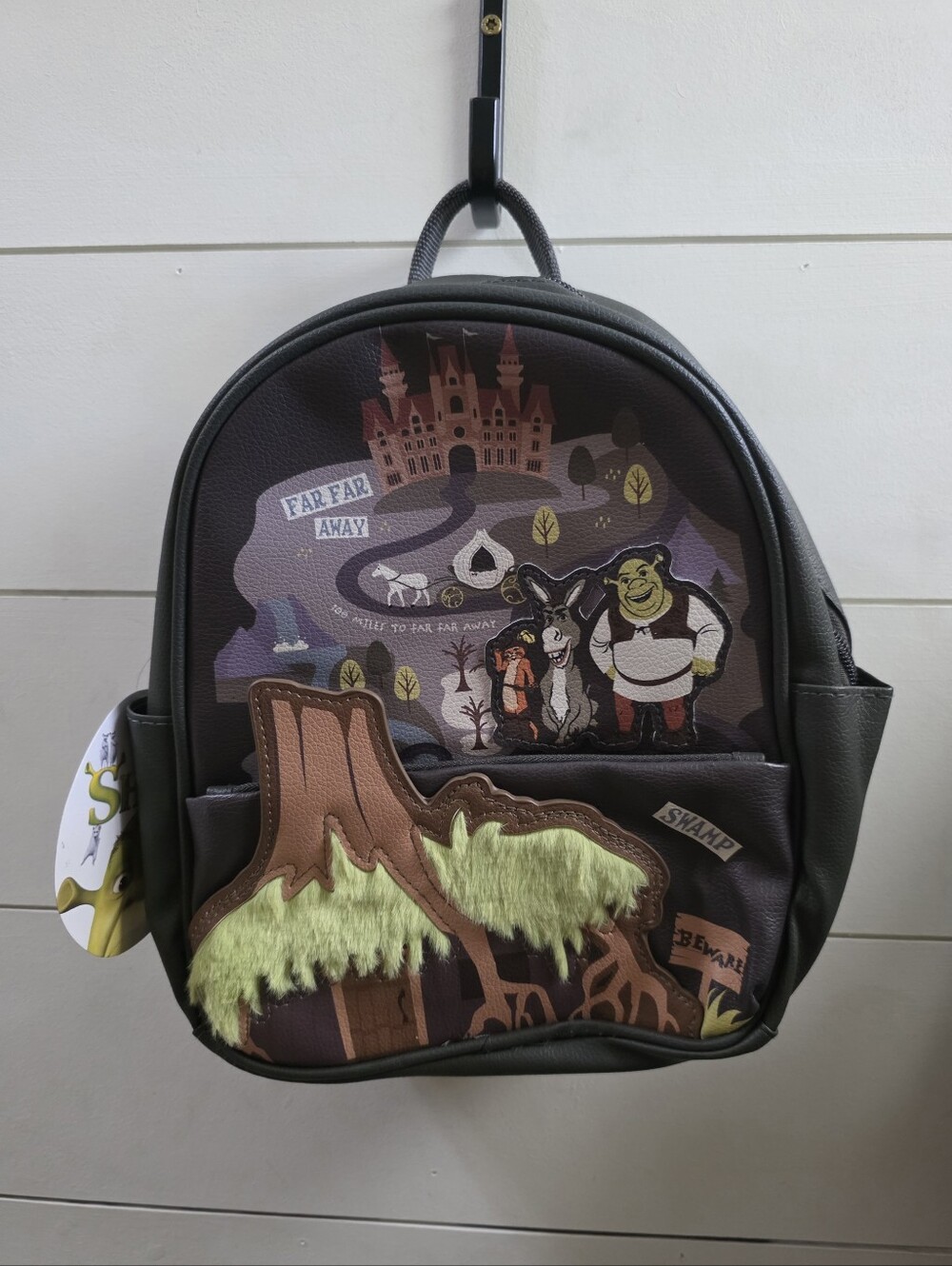 DreamWorks Shrek Far Far Away Mini Backpack Faux Fur Swamp NWT